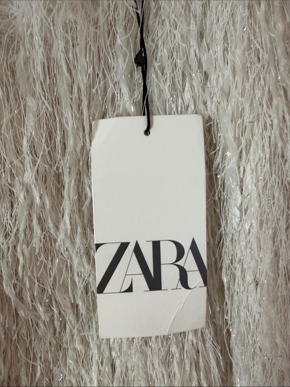 Zara Feather Ivory Spaghetti Strap Mini Dress - Picture 6 of 11